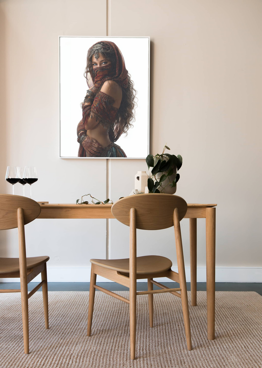 Veiled Arabian Woman Canvas Wall Art