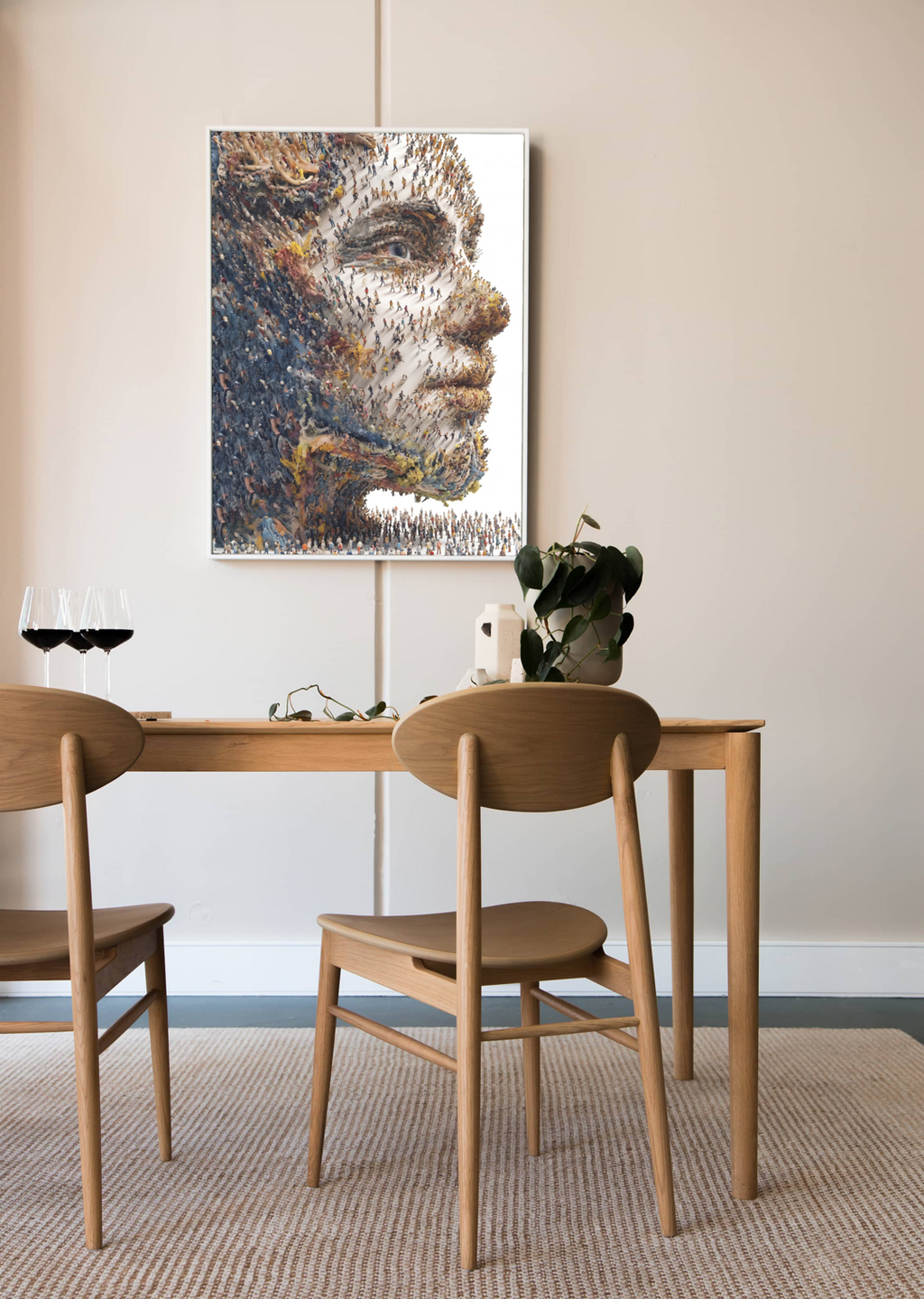 Surreal Human Profile Canvas Wall Art – Modern Abstract Gallery Wrap