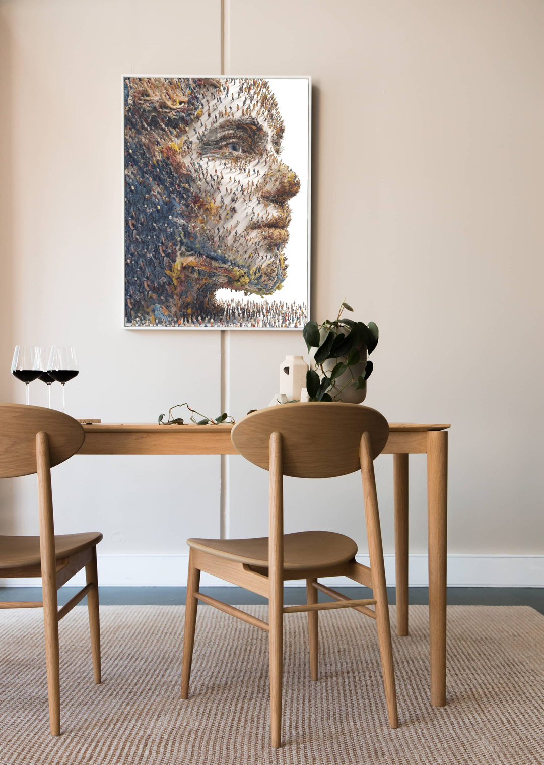 Surreal Human Profile Canvas Wall Art – Modern Abstract Gallery Wrap