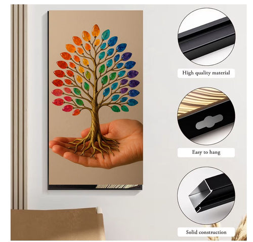 Bronze Flower Tree Sculpture Canvas Wall Art | Botanical Art