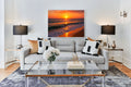 Golden Ocean Sunset Canvas Wall Art | Coastal Sunset Decor