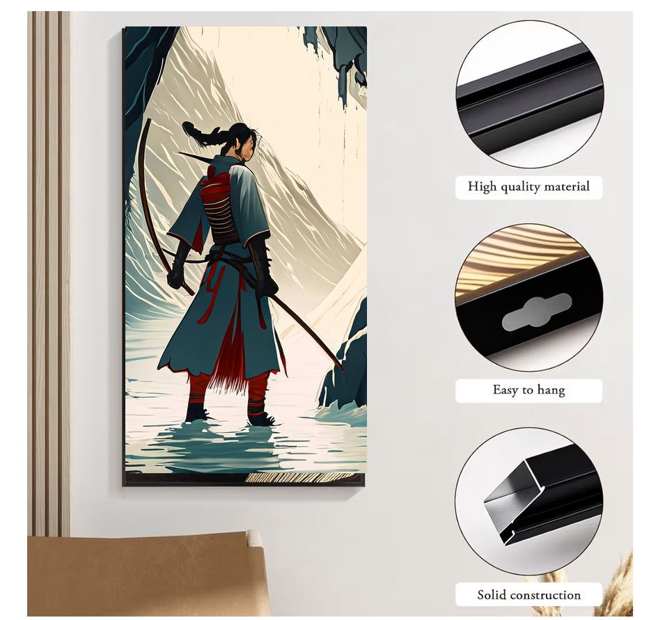 Samurai Archer Canvas Wall Art | Japanese Warrior Decor