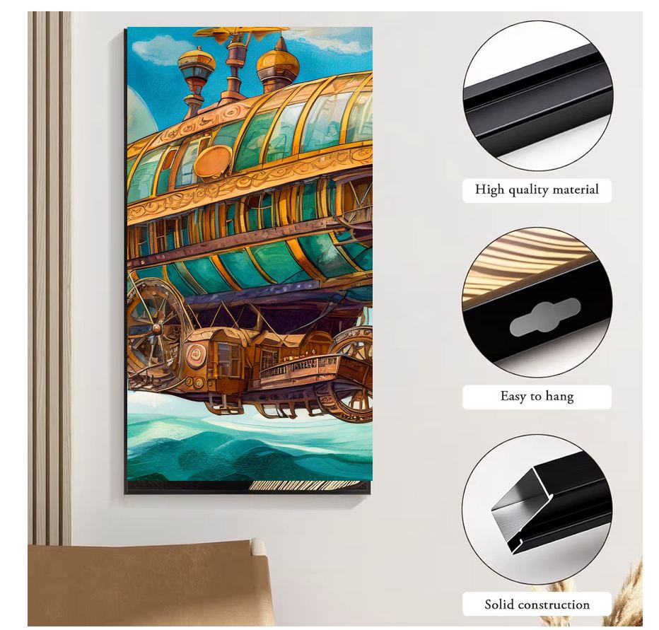 Steampunk Airship Canvas Wall Art | Fantasy Sci-Fi Decor