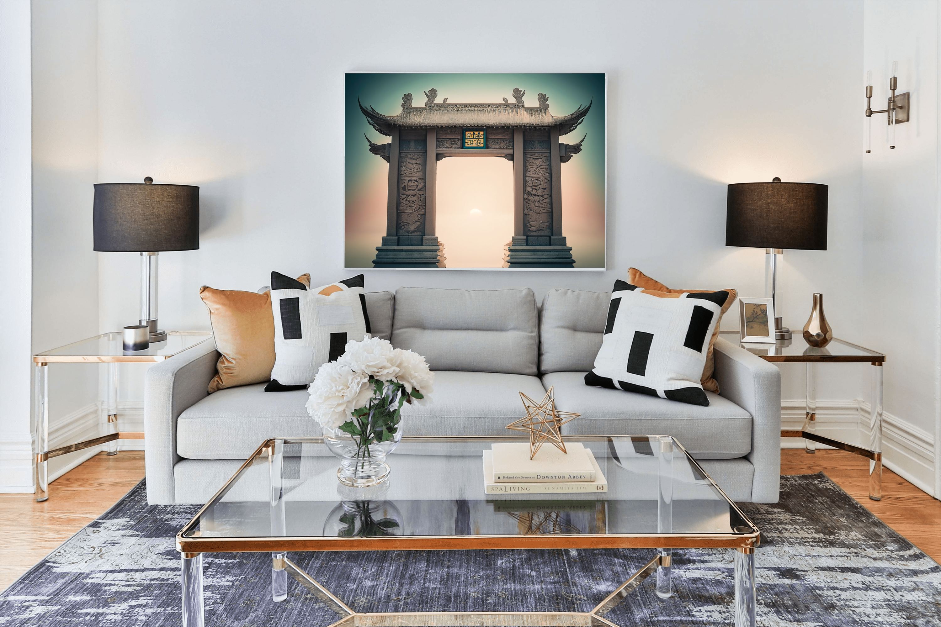 Asian Temple Archway Canvas Wall Art | Zen Travel Decor