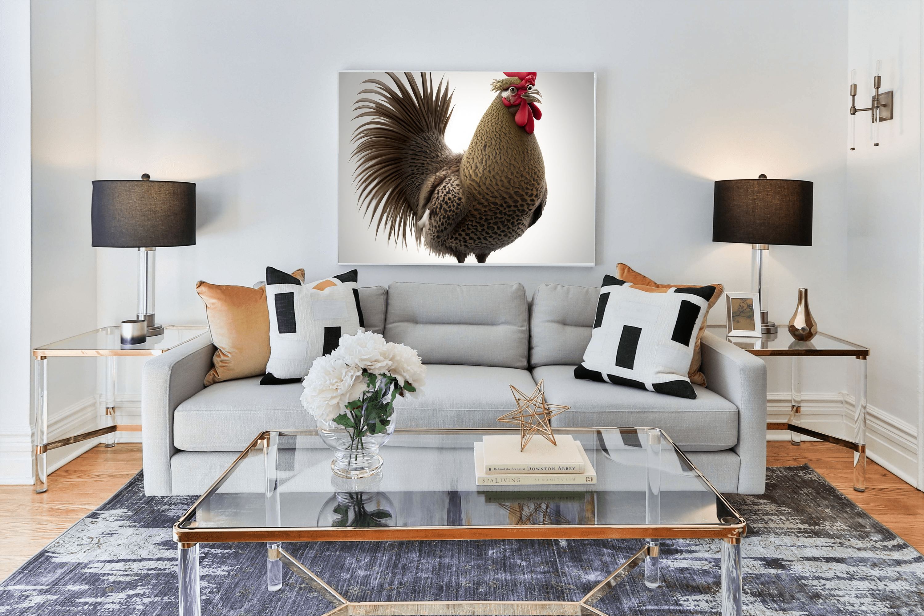 Rooster Portrait Canvas Wall Art | Farmhouse Kitchen Decor