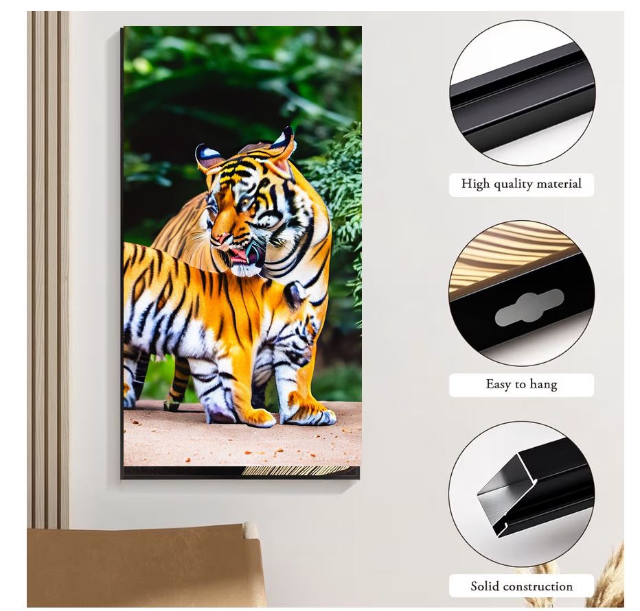 Tiger and Cub Canvas Wall Art | Big Cat Wildlife Print