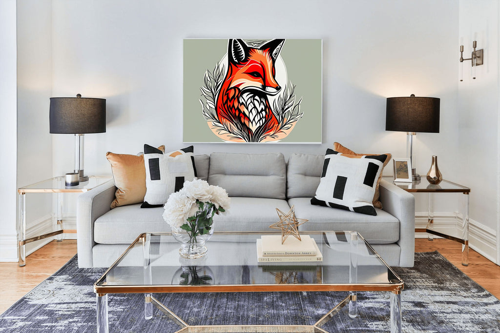 Red Fox Portrait Canvas Wall Art | Wildlife Print
