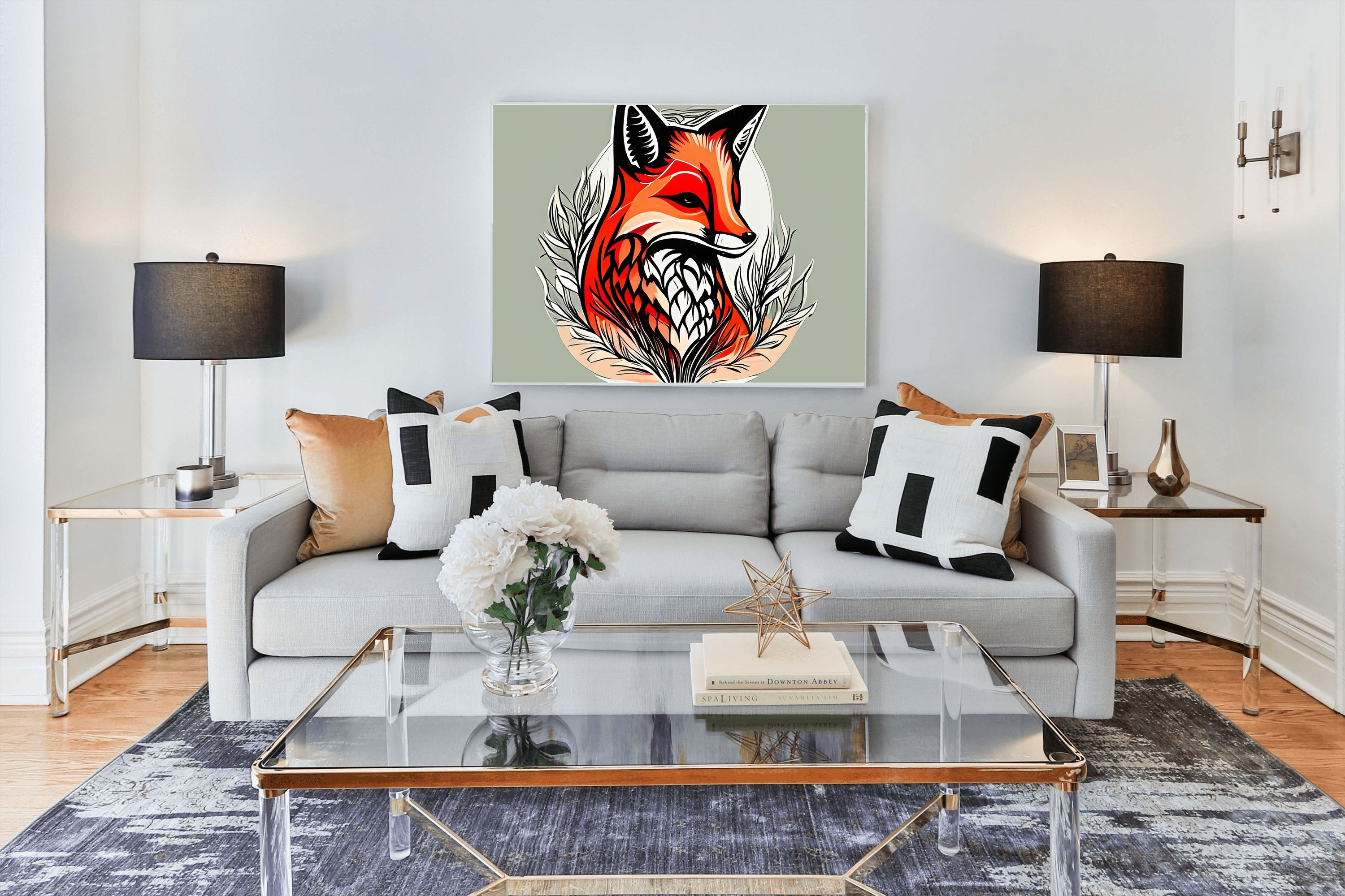 Red Fox Portrait Canvas Wall Art | Wildlife Print