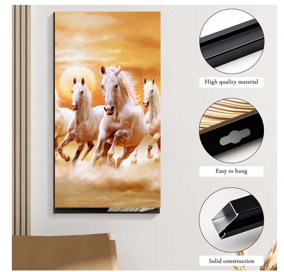 Seven Running Horses Canvas Wall Art | Feng Shui Horse Painting
