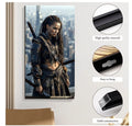 Futuristic Samurai Warrior Canvas Wall Art | Cyberpunk Samurai Decor